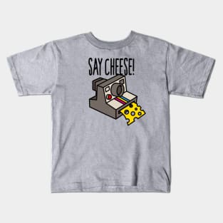 Say cheese Hipster funny instant camera cartoon vintage camera Kids T-Shirt